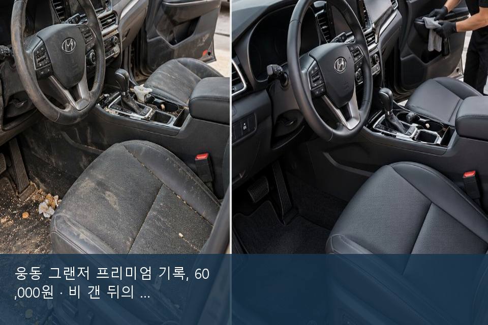웅동 그랜저 프리미엄 기록, 60,000원 · 비 갠 뒤의 작업