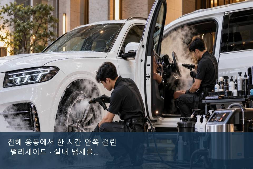 진해 웅동에서 한 시간 안쪽 걸린 팰리세이드 · 실내 냄새를 연 기록